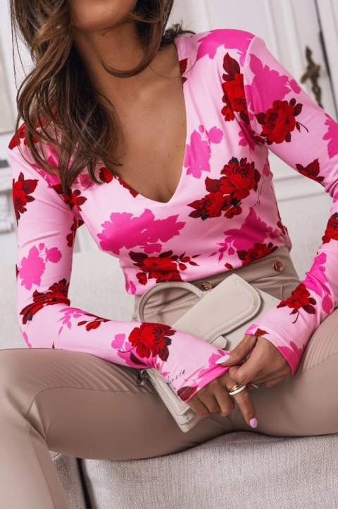 Bluzka Essie - Red on pink - S/M