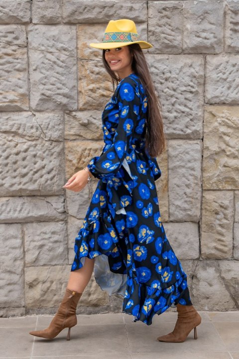 Sukienka "ANNA" długa - Blue Flowers - XS/S