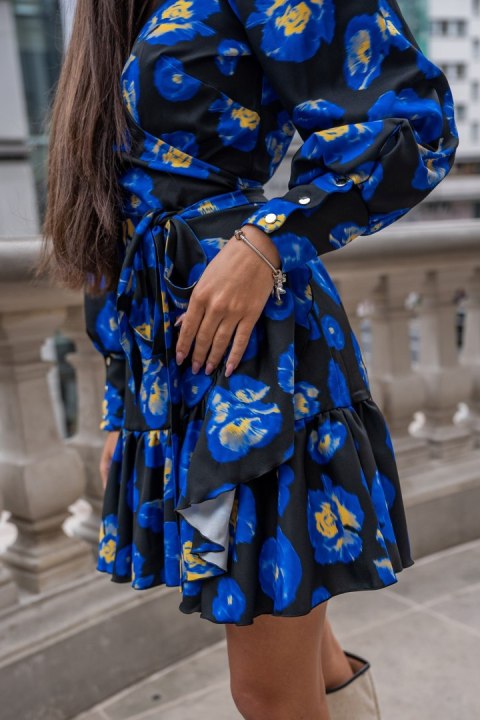 Sukienka "ANNA" krótka - Blue Flowers - XS/S