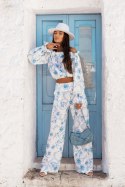 Komplet lniany MIA - Floria Blue - XS/S
