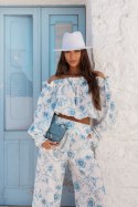 Komplet lniany MIA - Floria Blue - XS/S
