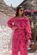 Komplet lniany MIA - Floria Pink - XS/S
