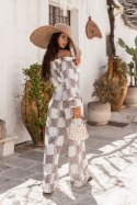 Komplet lniany MIA - Ricamo Brown - XS/S