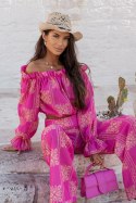 Komplet lniany MIA - Ricamo Pink - XS/S