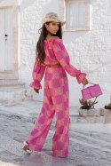 Komplet lniany MIA - Ricamo Pink - XS/S