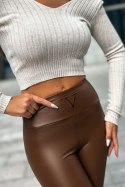 Legginsy lekko ocieplane V - Brąz - UNI