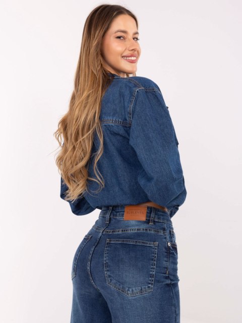 Spodnie-D85083BI62544D295-ciemny niebieski