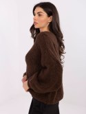 Sweter-MI-SW-1610.18-ciemny brązowy