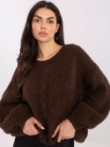 Sweter-MI-SW-1610.18-ciemny brązowy