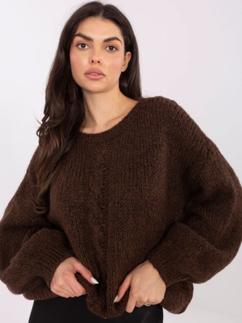 Sweter-MI-SW-1610.18-ciemny brązowy
