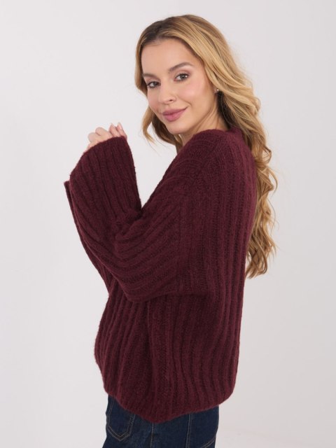 Sweter-MI-SW-1215.97-bordowy