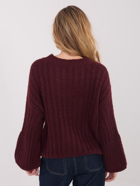 Sweter-MI-SW-1215.97-bordowy