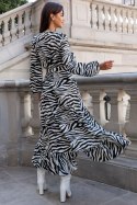 Sukienka "ANNA" długa - Zebra - XS/S