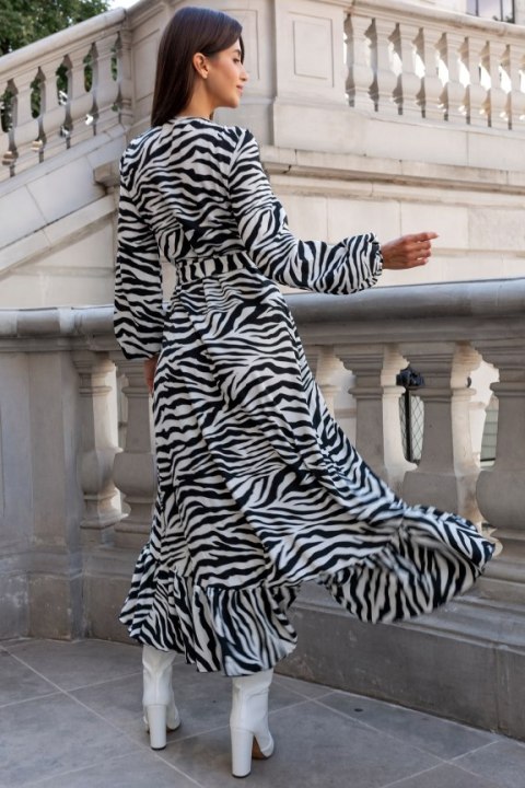 Sukienka "ANNA" długa - Zebra - XS/S