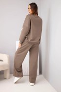 Komplet damski masełko bluza + spodnie mocca