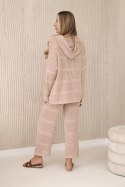 Komplet ażurowy Rayon camelowy