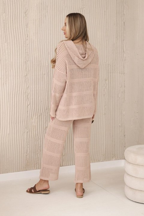 Komplet ażurowy Rayon camelowy