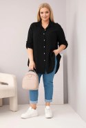 Koszula bawełniana muślinowa Plus Size czarna