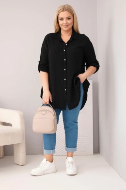 Koszula bawełniana muślinowa Plus Size czarna