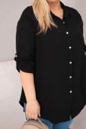 Koszula bawełniana muślinowa Plus Size czarna