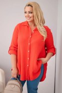 Koszula bawełniana muślinowa Plus Size czerwona