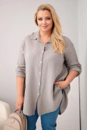 Koszula bawełniana muślinowa Plus Size fango