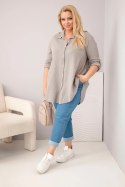 Koszula bawełniana muślinowa Plus Size fango