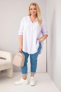 Koszula bawełniana muślinowa Plus Size jasno fioletowa