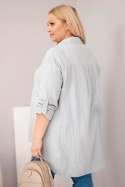 Koszula bawełniana muślinowa Plus Size szary