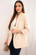 Marynarka z klapami elegancka beżowa