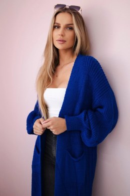 Sweter długi kardigan chabrowy