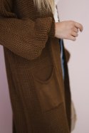 Sweter długi kardigan czekoladowy