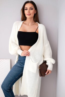 Sweter długi kardigan ecru