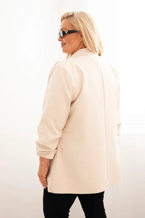 Marynarka damska Plus Size elegancka beżowa