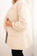 Marynarka damska Plus Size elegancka beżowa
