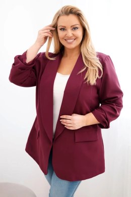 Marynarka damska Plus Size elegancka śliwkowa