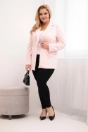 Marynarka damska z wiskozy Plus Size z długim rękawem i kołnierzem cukierkowy róż