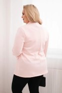 Marynarka damska z wiskozy Plus Size z długim rękawem i kołnierzem cukierkowy róż