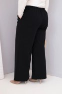 Spodnie damskie Plus Size z szeroką nogawką i wysokim stanem czarne