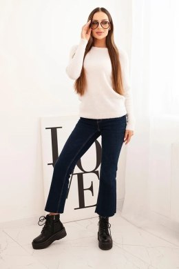 Sweter damski z baby alpaki z długim rękawem beżowy