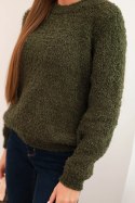 Sweter damski z miękkiego moheru khaki