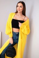 Sweter długi kardigan ciemno żółty