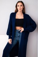 Sweter długi kardigan jasno granatowy