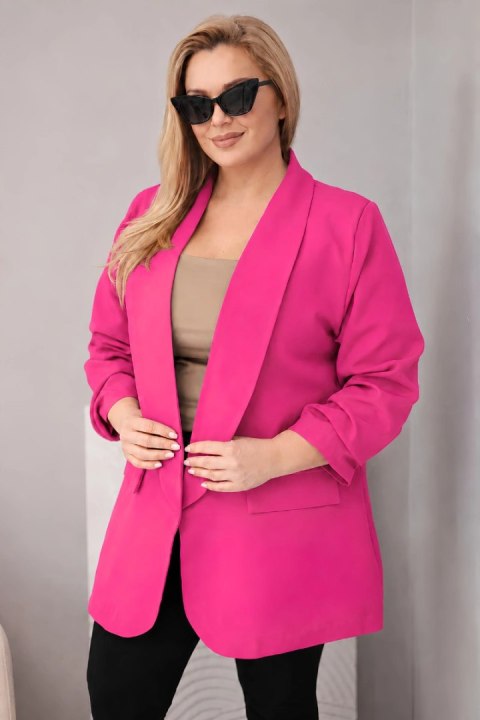 Marynarka damska Plus Size elegancka fuksja