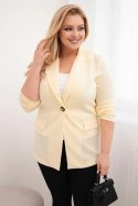 Marynarka damska z wiskozy Plus Size z długim rękawem i kołnierzem cytrynowa