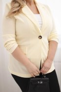 Marynarka damska z wiskozy Plus Size z długim rękawem i kołnierzem cytrynowa