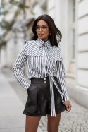 Koszula MILO - Paski czaro-białe - S