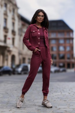 Milano 3 częściowy zestaw dresowy - Bordo - M/L