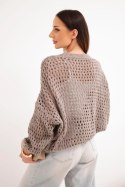 Sweter damski ażurowy oversize zapinany na guziki fango