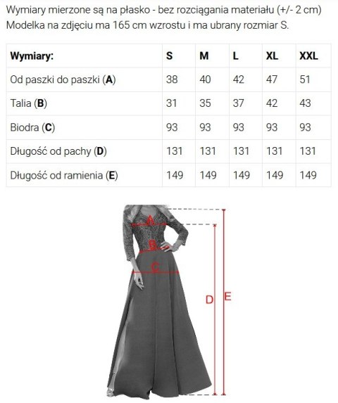 640-3 LORETTA wyjątkowa długa sukienka z tiulowymi rękawami i dekoltem - granatowa Numoco
